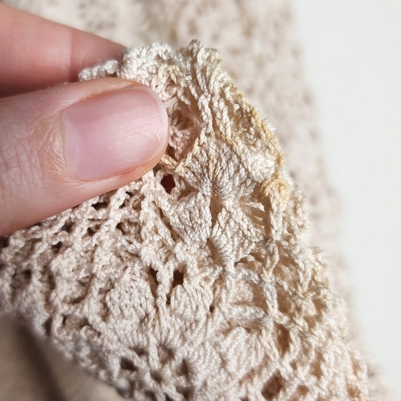 Vintage April Comell Cream Crochet Floral Cardigan L - Picture 6 of 7